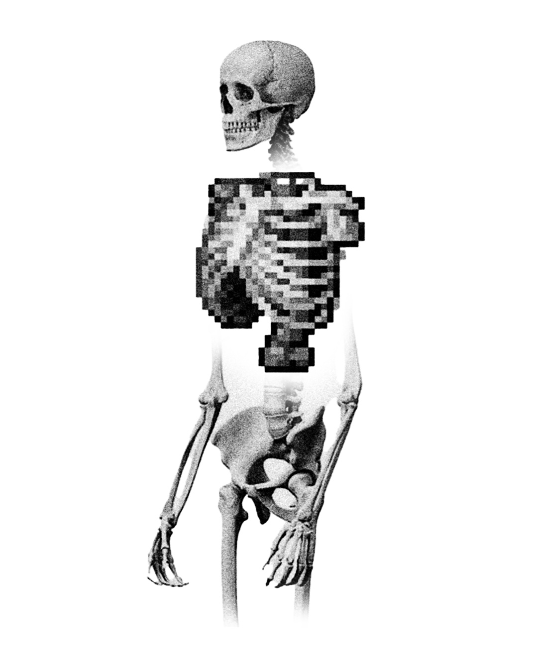 Tattoo design Pixel skeleton