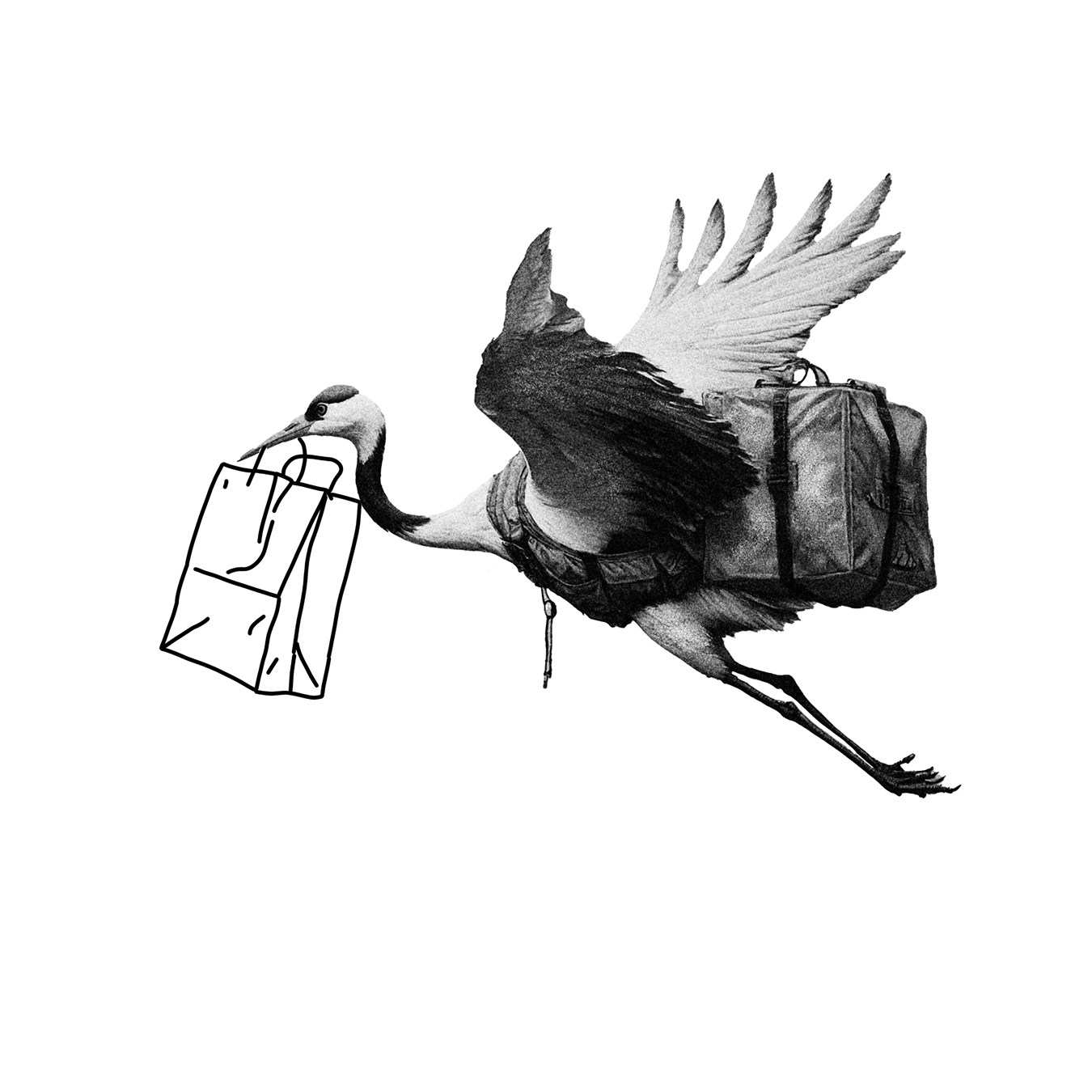 Tattoo design Liefer Kranich