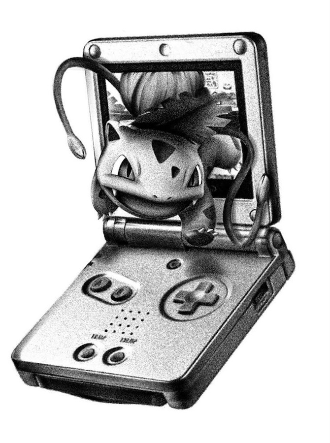 Tattoo design Gameboy SP Bisasam